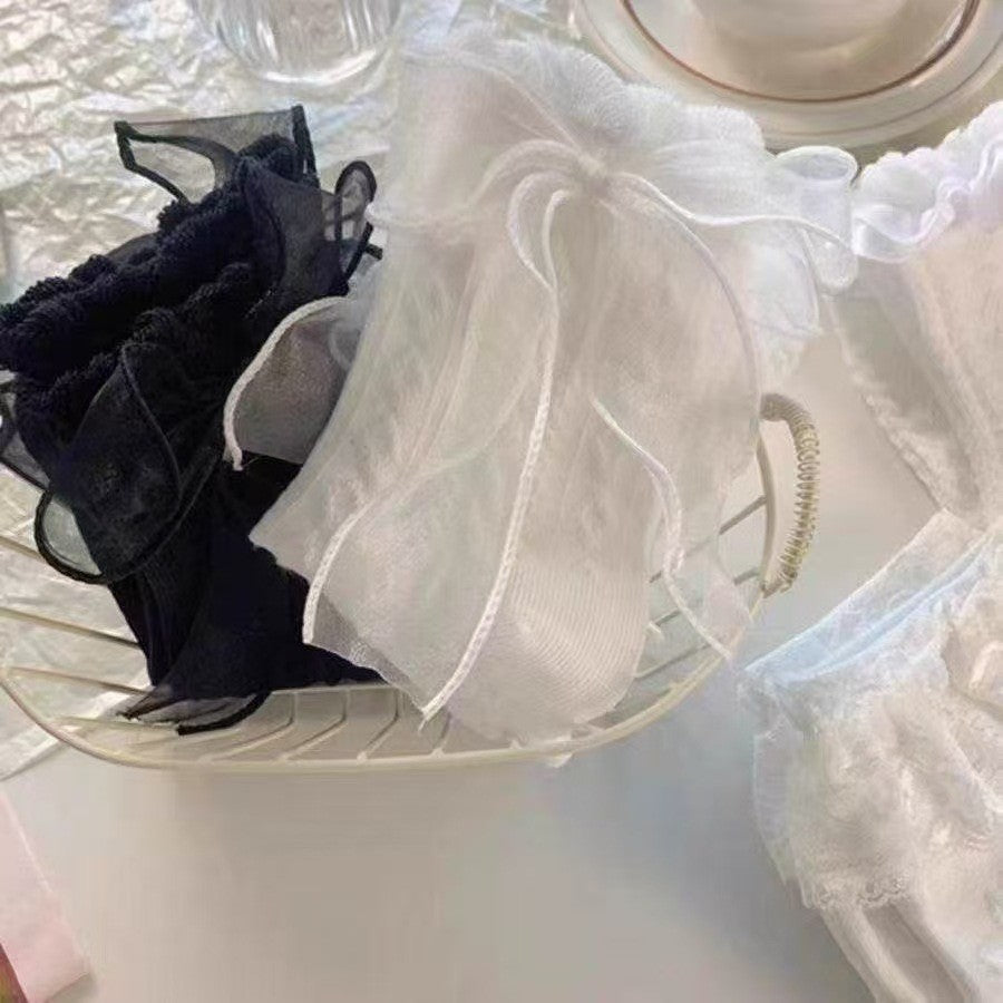 Vintage Socks: White Bow