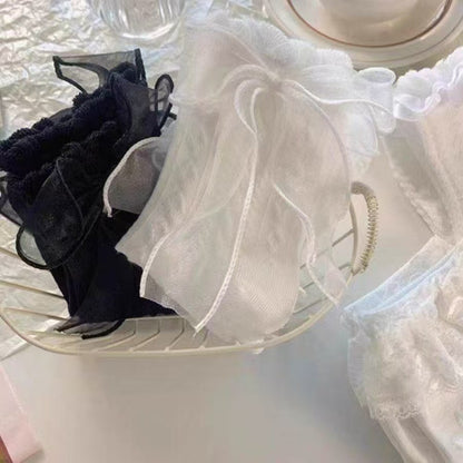 Vintage Socks: White Bow