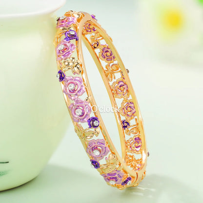 ✨🏰VC25: Cloisonné Vintage Victorian Bangles : Purple 🌸🕯️