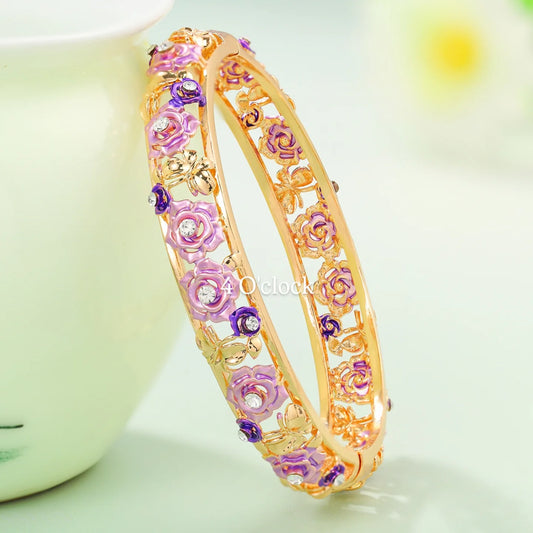 ✨🏰VC25: Cloisonné Vintage Victorian Bangles : Purple 🌸🕯️