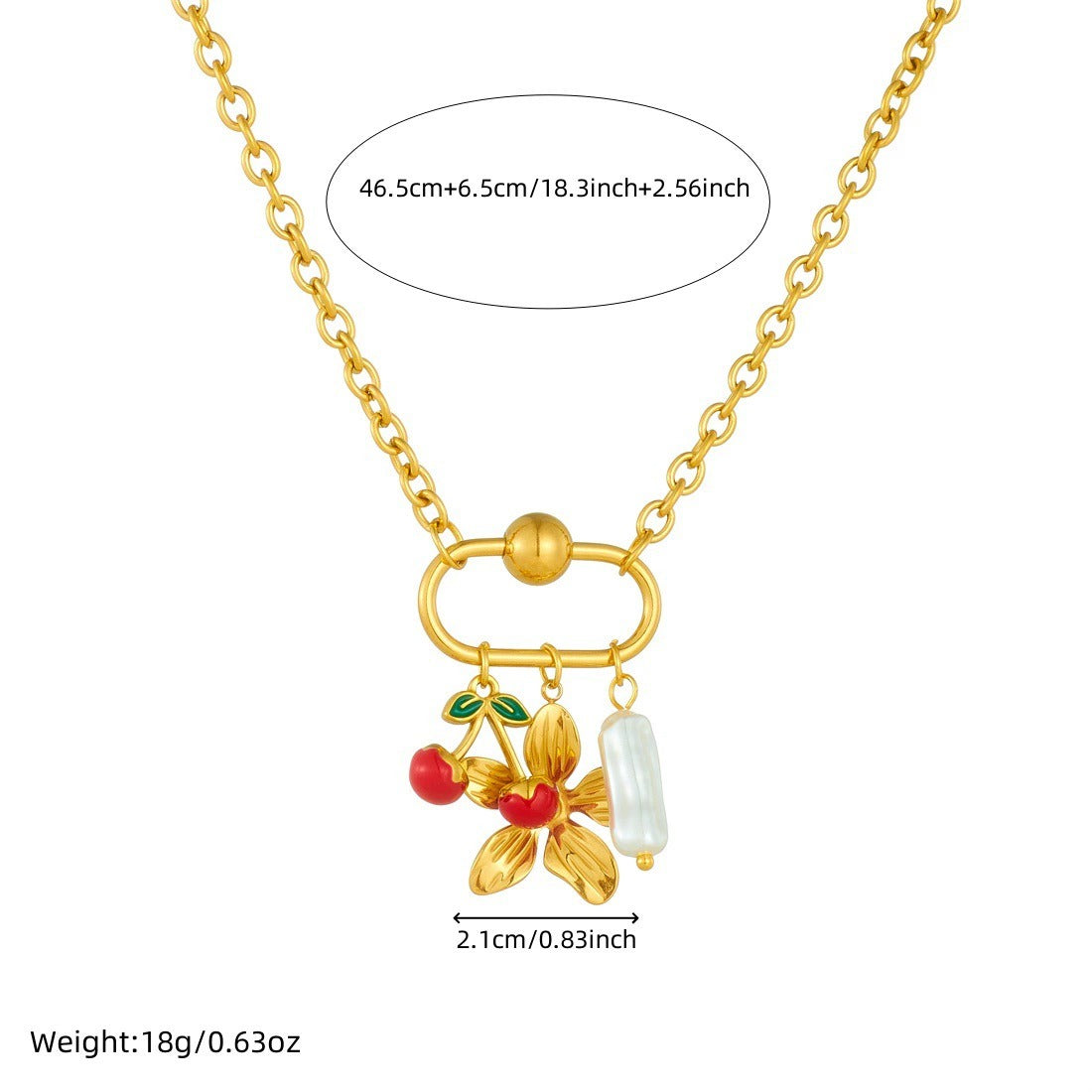 CN45: 18K Gold Plated Premium Stainless Steel Charm Necklace