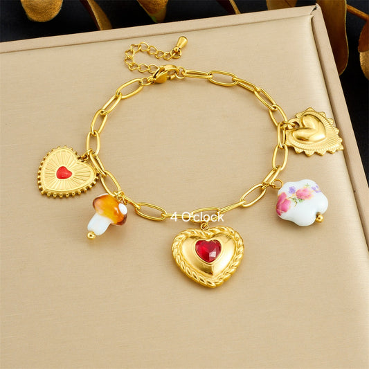 CS11: 18K Gold Plated Premium Stainless Steel Charm Bracelet