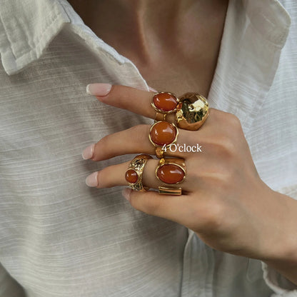✨RS98: Maximalistic Finger Ring Sets (Golden) - 5pcs (Full set adjustable)