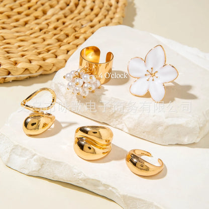 ✨RS83: Maximalistic Finger Ring Sets (Golden) - 5pcs (Full set adjustable)