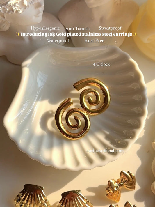 GE22: 💫Stainless Steel Earrings: Elara Swirl 💫