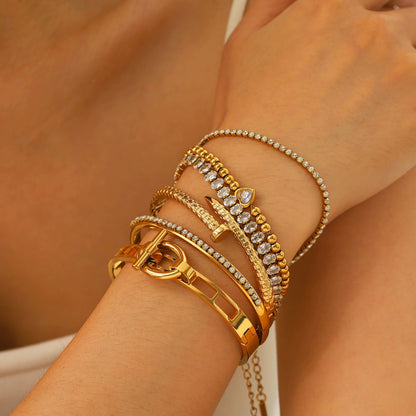 CB42: 18k Gold Plated Premium Stainless Steel Cuff Bracelet