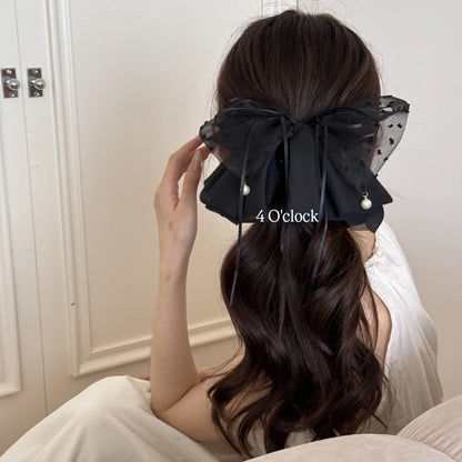 Pinteresty Mesh Pearl Butterfly Hairclips: Black