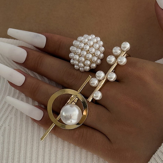 RS81: Maximalistic Finger Ring Sets (Golden) - 3pcs