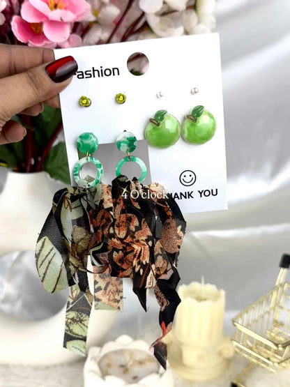 Multi colored earrings set: 04