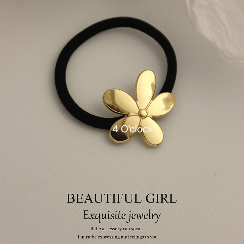 Pinteresty Chunky Hairband: Glossy Golden Flower