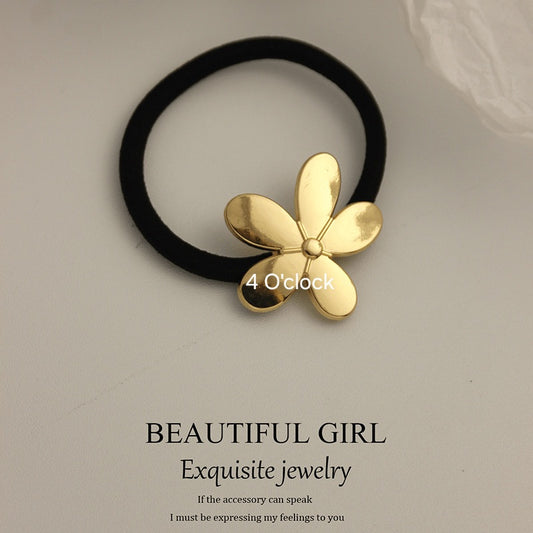 Pinteresty Chunky Hairband: Glossy Golden Flower