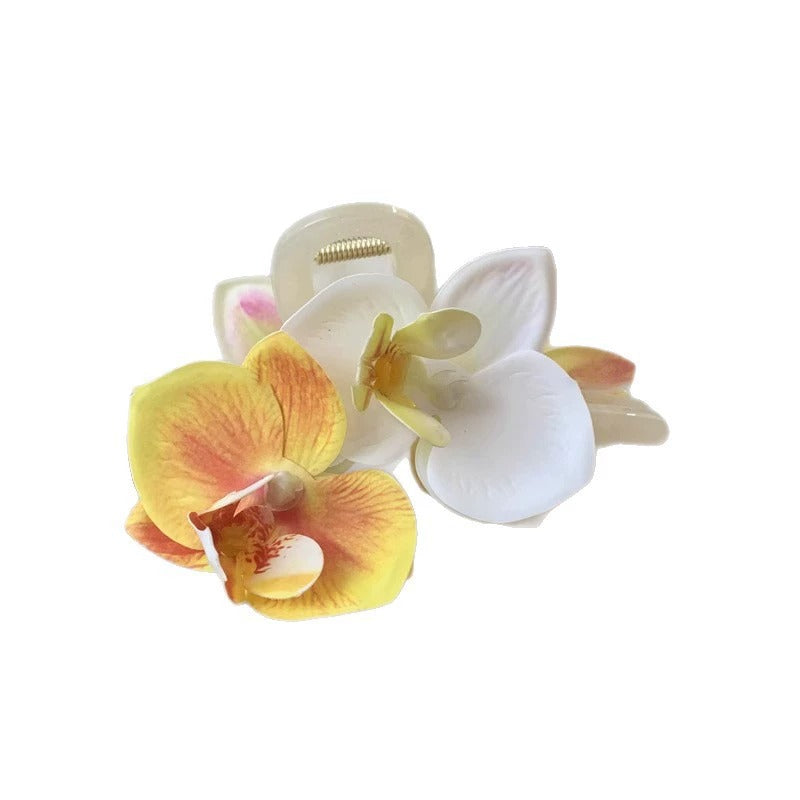 Orchid Bloom Hairclaws: Yellow & White