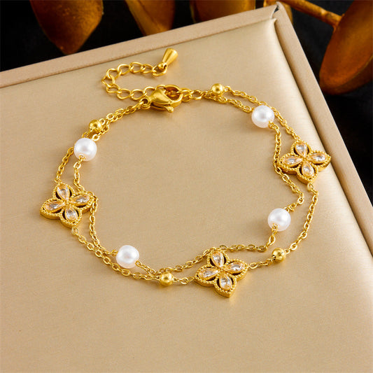 BN14: 18K Gold Plated Premium Stainless Steel Charm Bracelet
