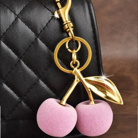 Pink Cherry Bag Charm/Keychain