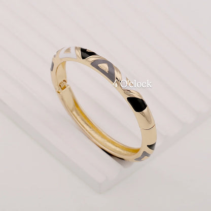 VC80: Vintage Victorian Enamel Bangles : Onyx Eclipse