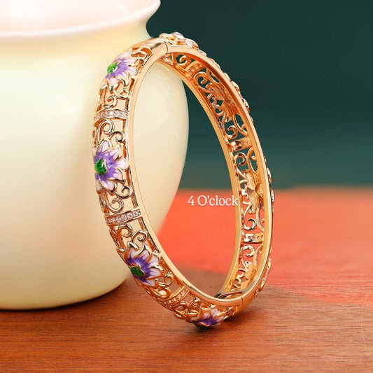 ✨🏰VC49: Cloisonné Vintage Victorian Bangles : Purple 🌸🕯️