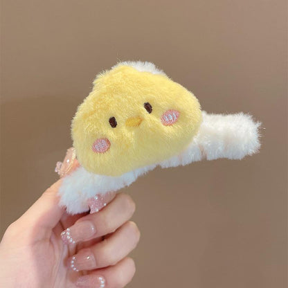 Plushy Cartoon Baby Chicken Hairclaws