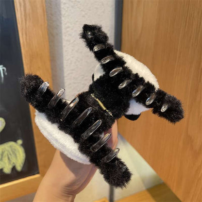 Plushy Panda Hairclaws: White