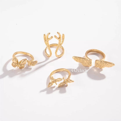 ✨RS95: Maximalistic Finger Ring Sets (Golden) - 6pcs (Full set adjustable)