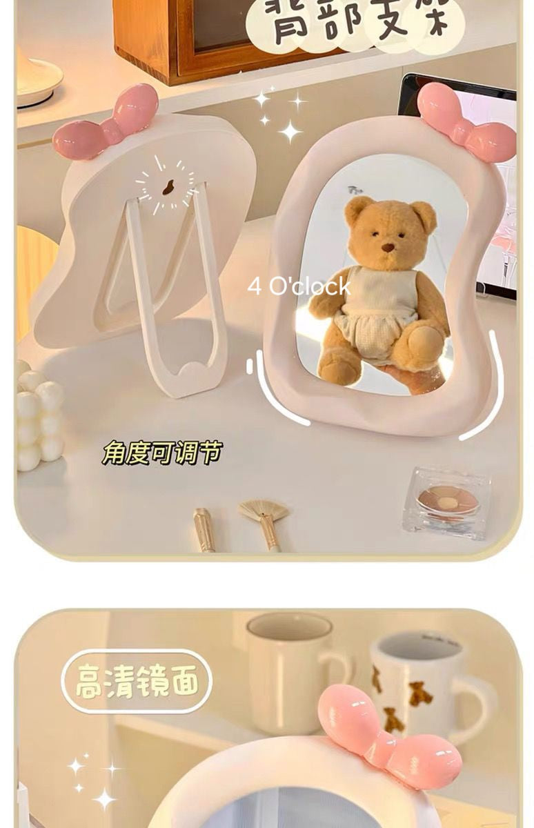 M19: Irregular Shaped Bow Mirror: Off-white