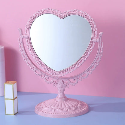 M05: Vintage Mirror: Vintage Heart Shape: Pink