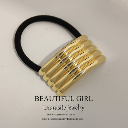 Pinteresty Chunky Hairband: Curved Five Layer Gold