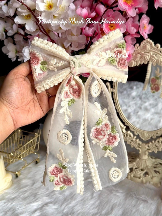 🎀Pinteresty Mesh Bow Hairclips✨