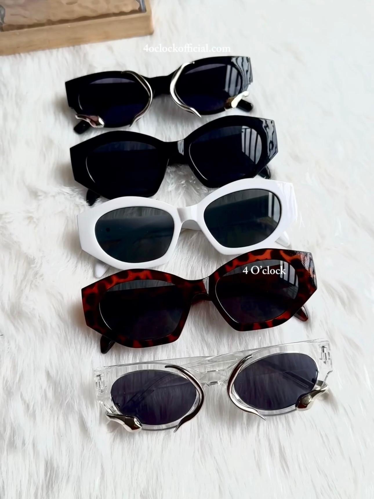S20: Pinteresty High-End Brand Dupe Sunglasses - Hexa-Black (with box)