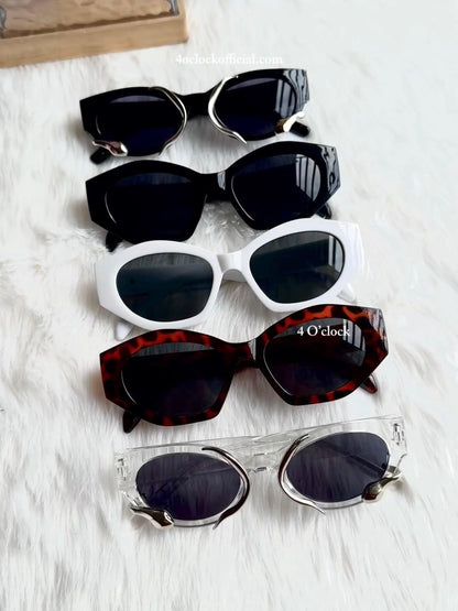 S20: Pinteresty High-End Brand Dupe Sunglasses - Hexa-Black (with box)