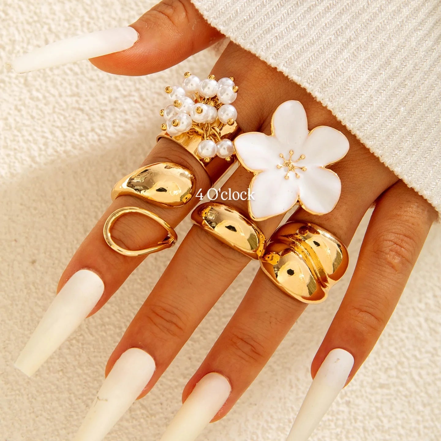 ✨RS83: Maximalistic Finger Ring Sets (Golden) - 5pcs (Full set adjustable)