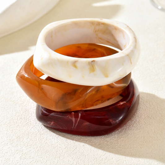 HC170: Trendy Resin Bangle Set (3pcs)