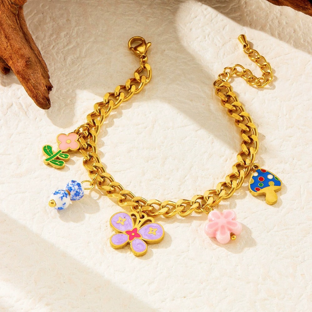 CS24: 18K Gold Plated Premium Stainless Steel Charm Bracelet