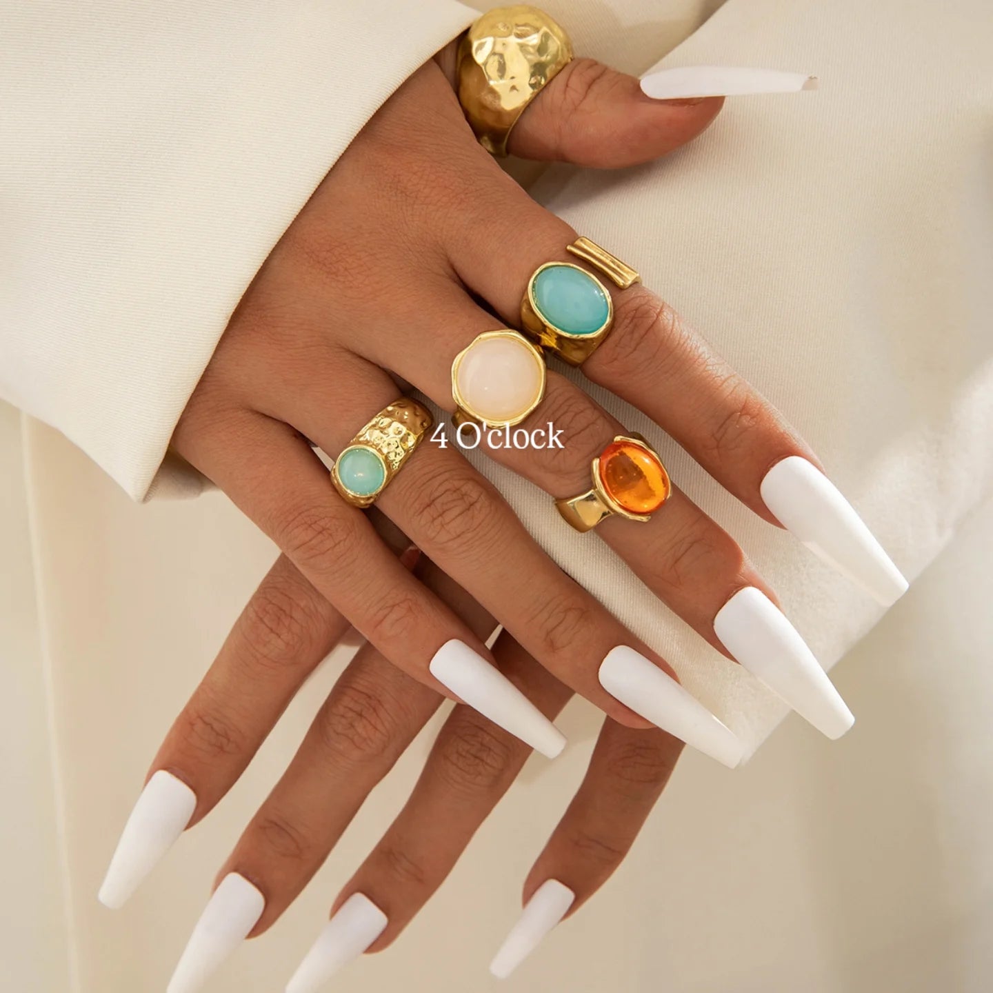 ✨RS75: Maximalistic Finger Ring Sets (Golden) - 5pcs (Full set adjustable)