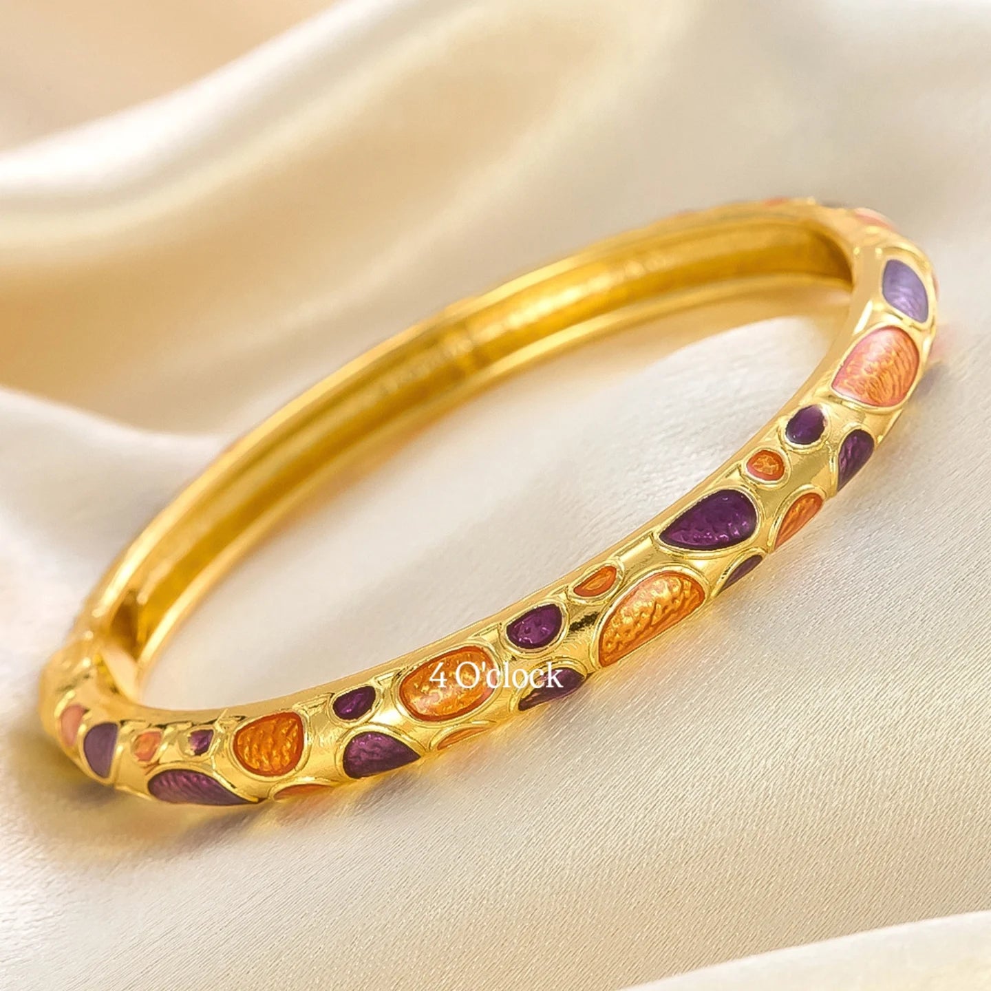 ✨🦢VC144: Vintage Victorian Enamel Bangles : Sunset Mosaic 🌸🕯️