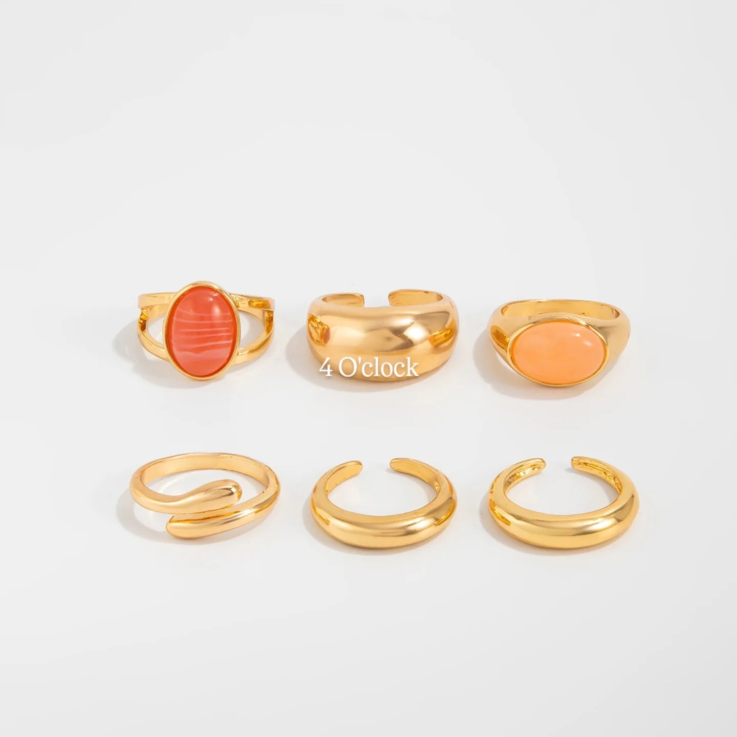 ✨RS102: Maximalistic Finger Ring Sets (Golden) - 6pcs (not adjustable)