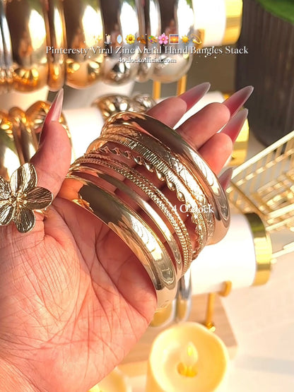 BOHO4: Boho Bangles: 8 pieces set (Golden)