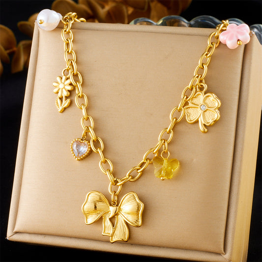 CN13: 18K Gold Plated Premium Stainless Steel Charm Necklace