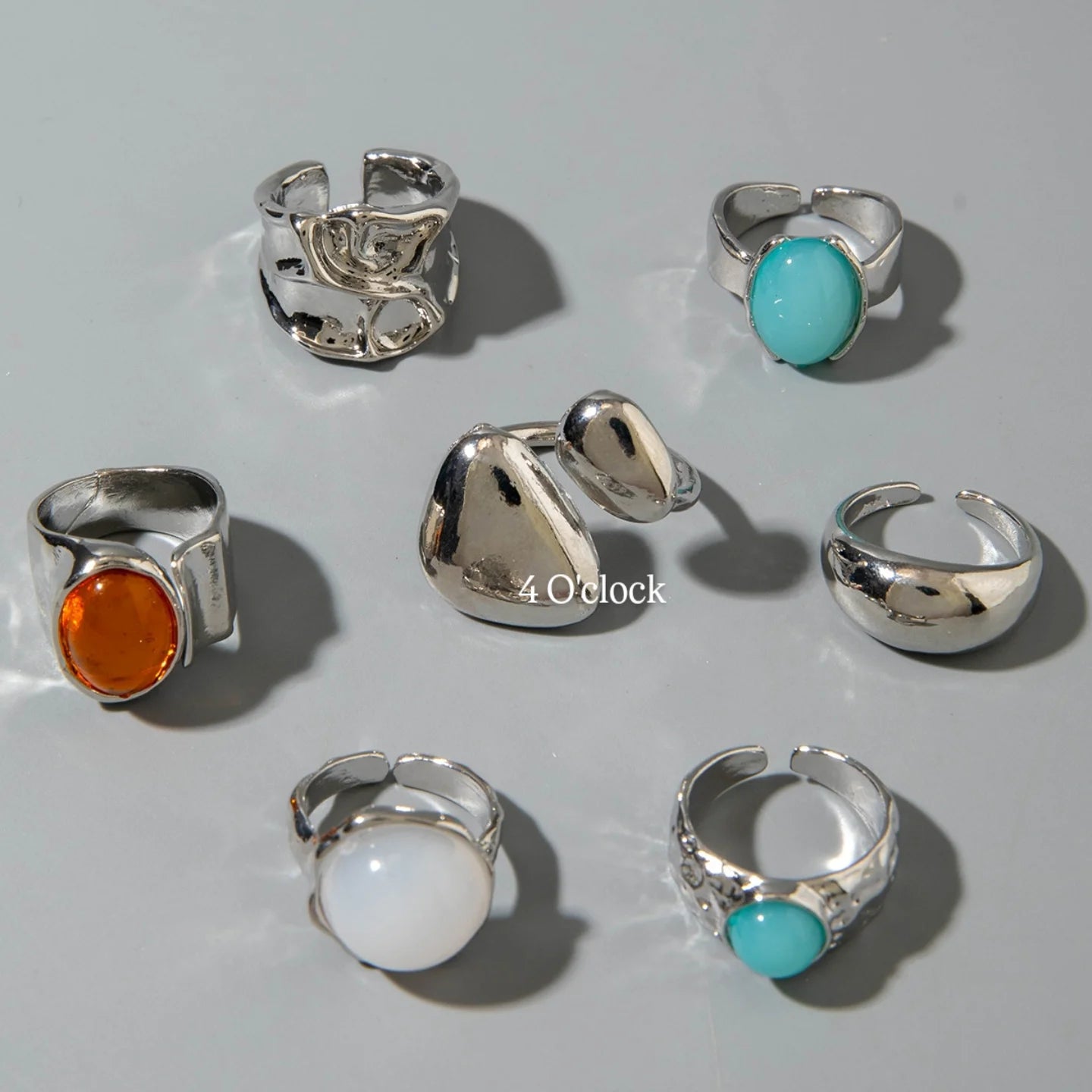 ✨RS78: Maximalistic Finger Ring Sets (Silver) - 7pcs (Full set adjustable)