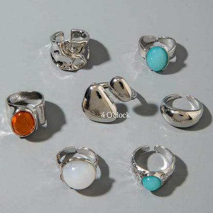 ✨RS78: Maximalistic Finger Ring Sets (Silver) - 7pcs (Full set adjustable)