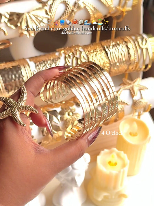 ✨HC127: Handcuff for Stack: Gold Multi Layer Liner Bracelet ✨