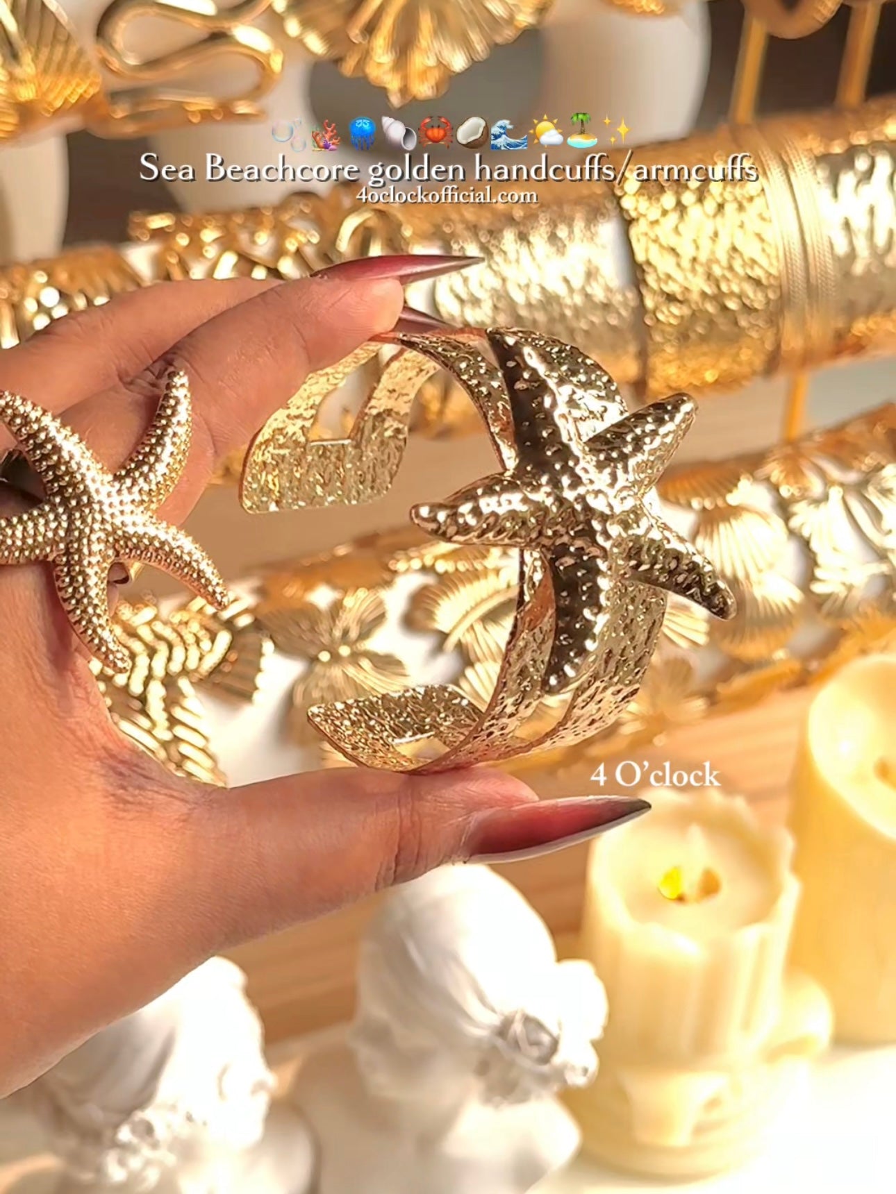 HC129: Handcuff for Stack: Gold Starfish Bracelet