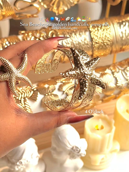 HC129: Handcuff for Stack: Gold Starfish Bracelet