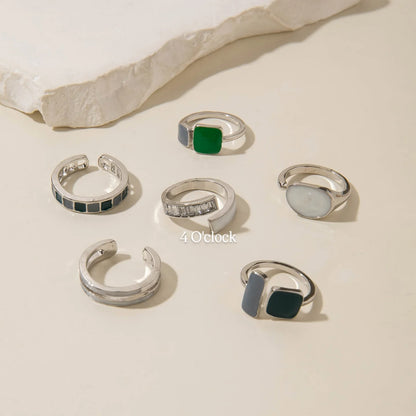 ✨RS90: Maximalistic Finger Ring Sets (Silver) - 6pcs (Adjustable-Non adjustable mixed sizes)