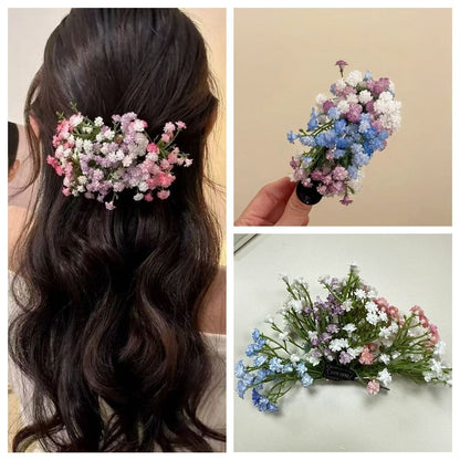 Gypsophila Hair Clip: Red