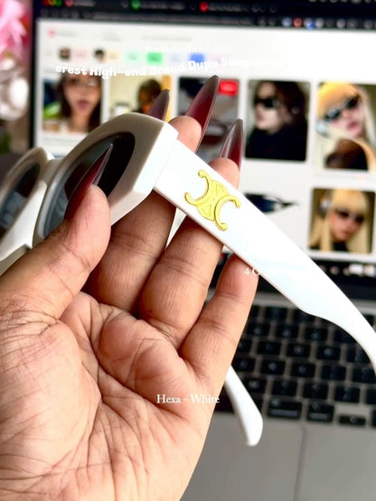 S22: Pinteresty High-End Brand Dupe Sunglasses - White (with box)