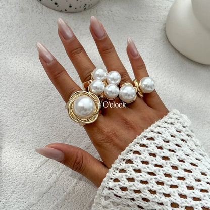 ✨RS85: Maximalistic Finger Ring Sets (Golden) - 3pcs (Adjustable-Non adjustable mixed sizes)