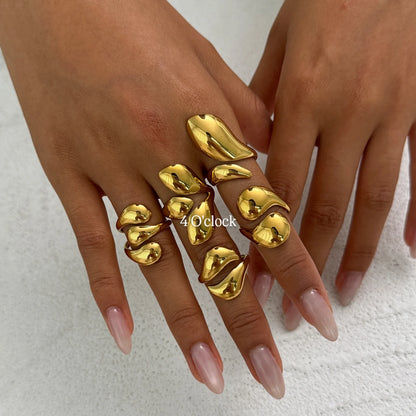 ✨RS103: Maximalistic Finger Ring Sets (Golden) - 5pcs (Full set adjustable)
