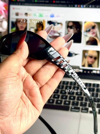 S01: Pinteresty Y2k Sports Sunglasses - Black (with box) Unisex