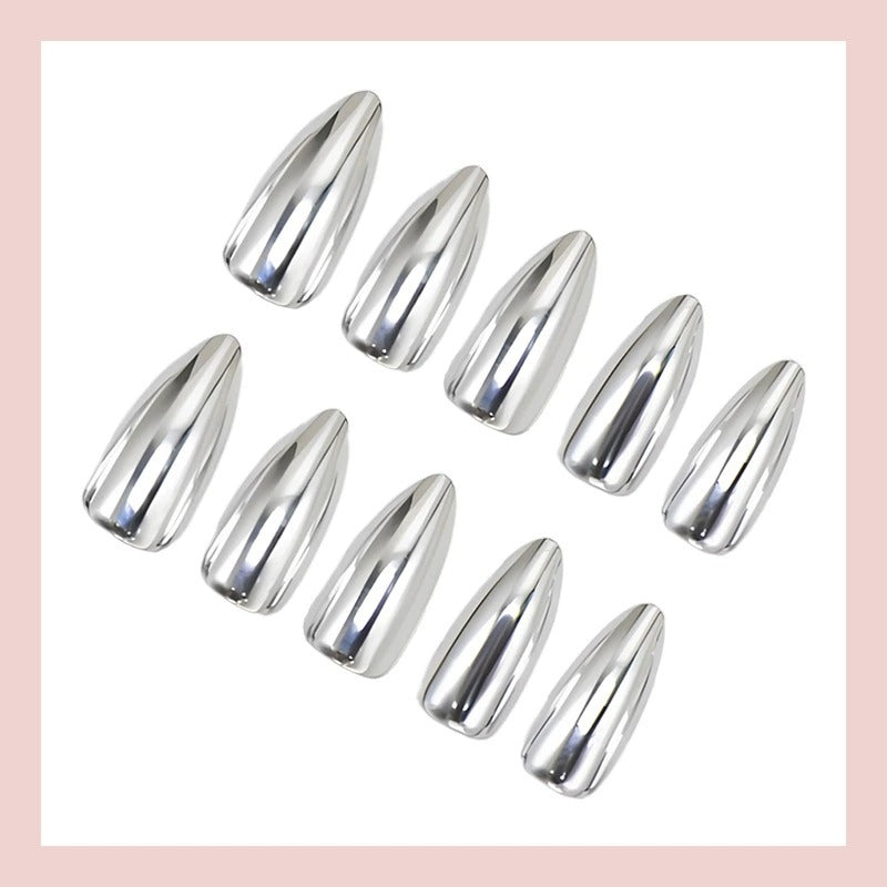 N32: Press On Nails: Cyber Chic (24 Pcs) - With FREE glue stickers.