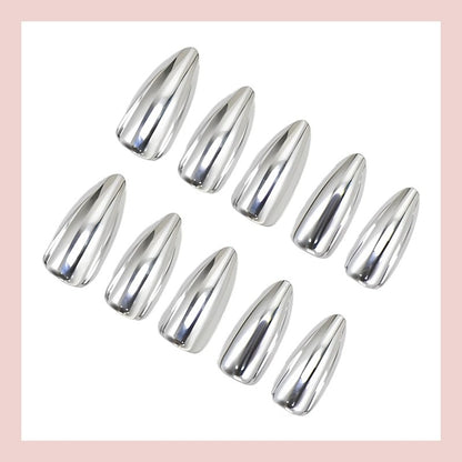 N32: Press On Nails: Cyber Chic (24 Pcs) - With FREE glue stickers.